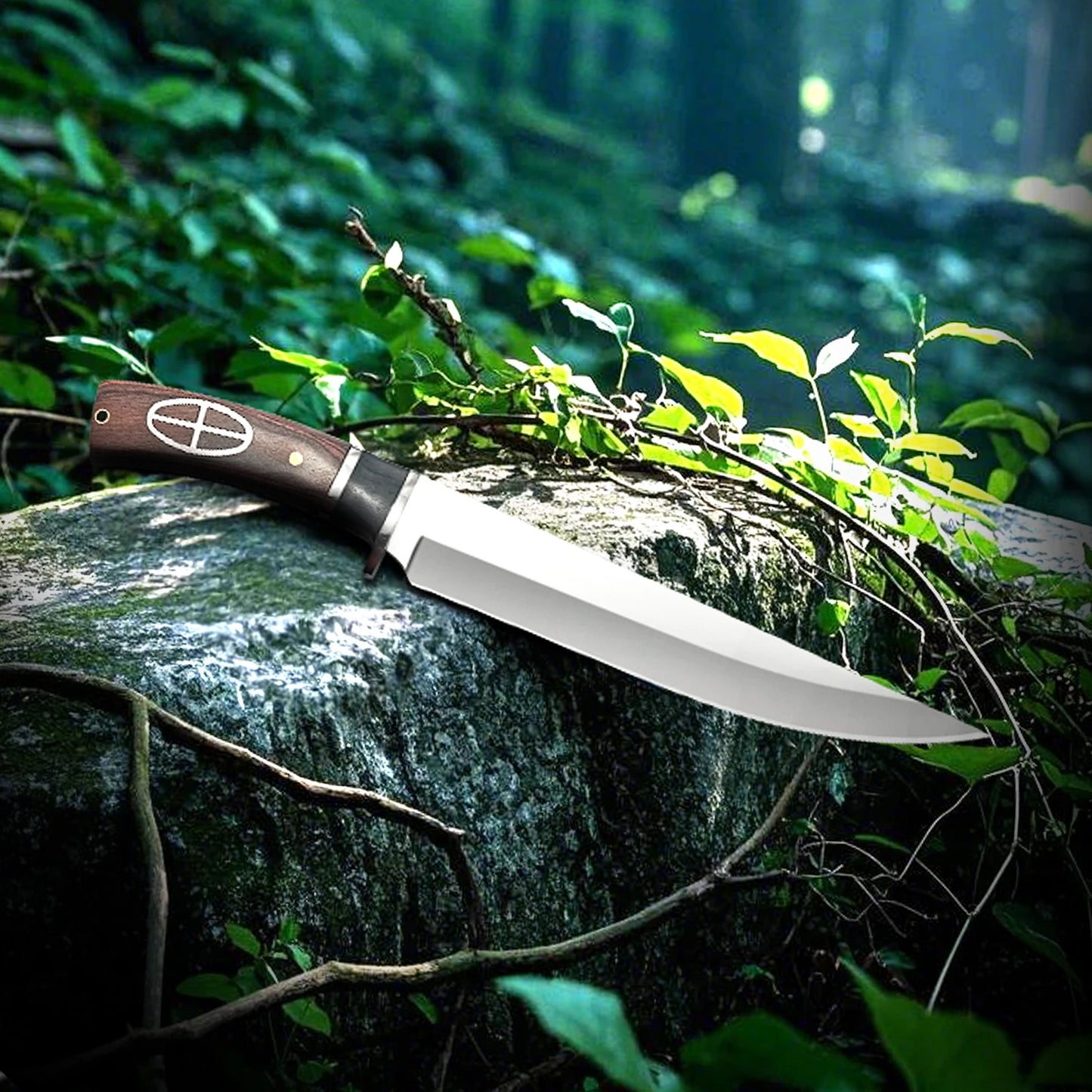 Outdoor Portable Straight Knife with Wooden Handle, Camping Knife, Stainless Steel Fishing Knife, Hiking Knife, Men's Cutter, Multifunctional Straight Knife, Ideal Gift for Men.
