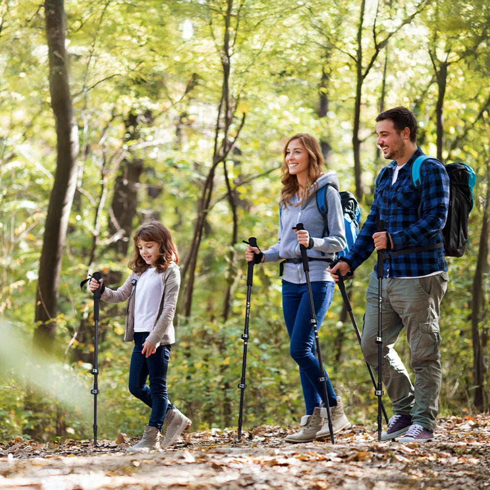 Collapsible Trekking Pole: Lightweight Hiking Stick Adjustable Walking Pole for Backpacking Climbing