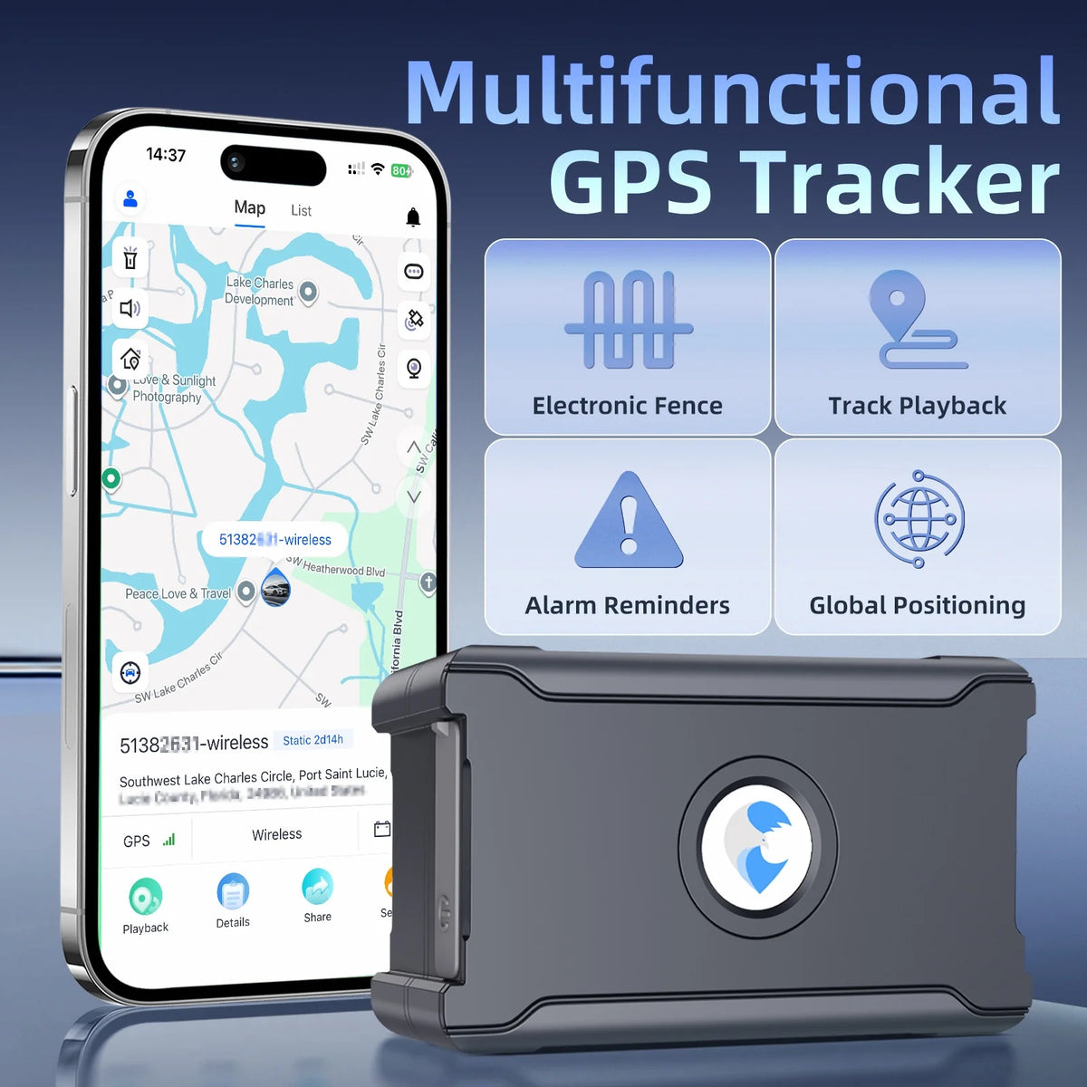 Wireless GPS Tracker Car Anti-Theft Real-Time Position Waterproof Magnet 90 Day Standby Locator for Vehicl Truck Asset Container