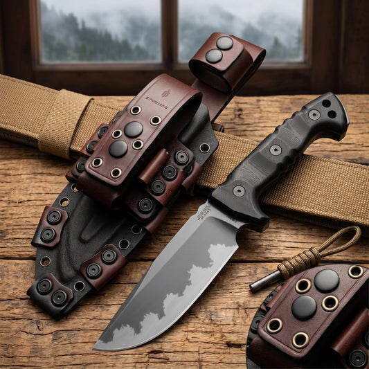 High hardness stainless steel multifunctional straight knife anti slip handle with matching scabbard, outdoor camping, picnicking, vegetable preparation, yard material handling tool