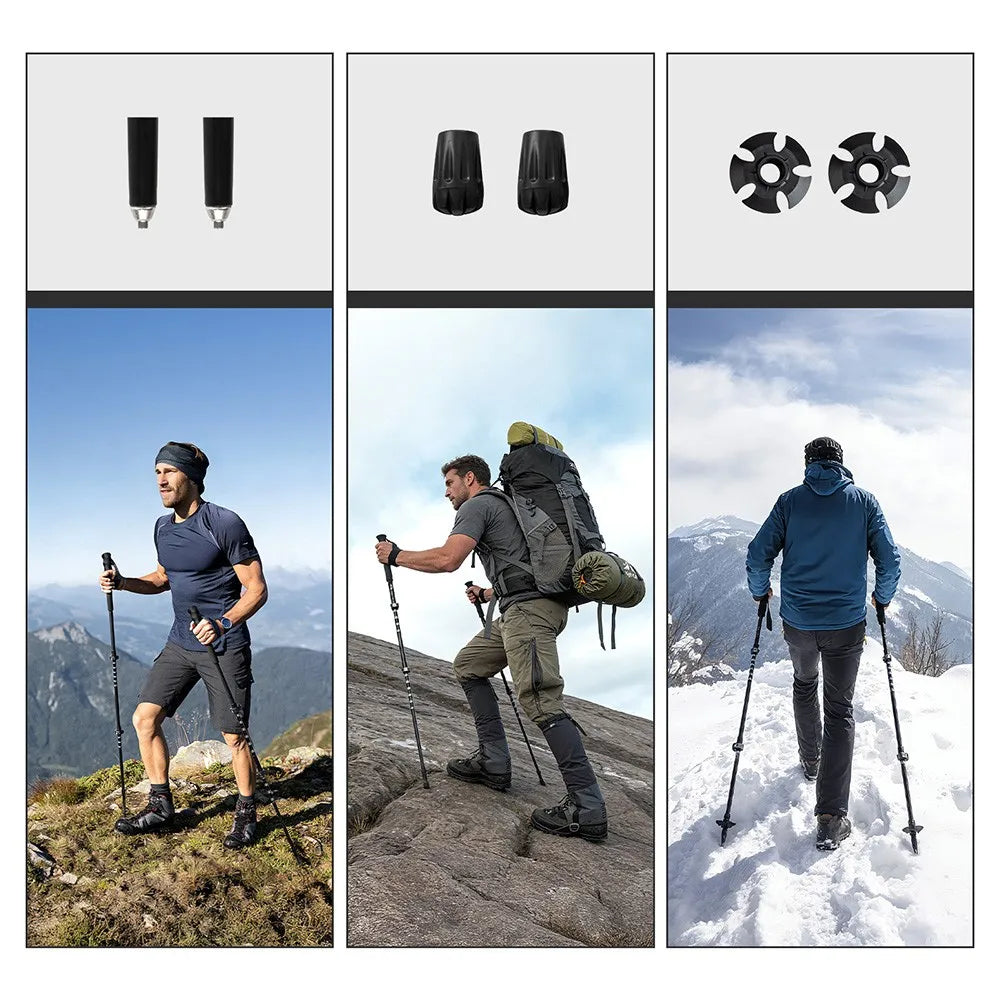 Collapsible Trekking Pole: Lightweight Hiking Stick Adjustable Walking Pole for Backpacking Climbing