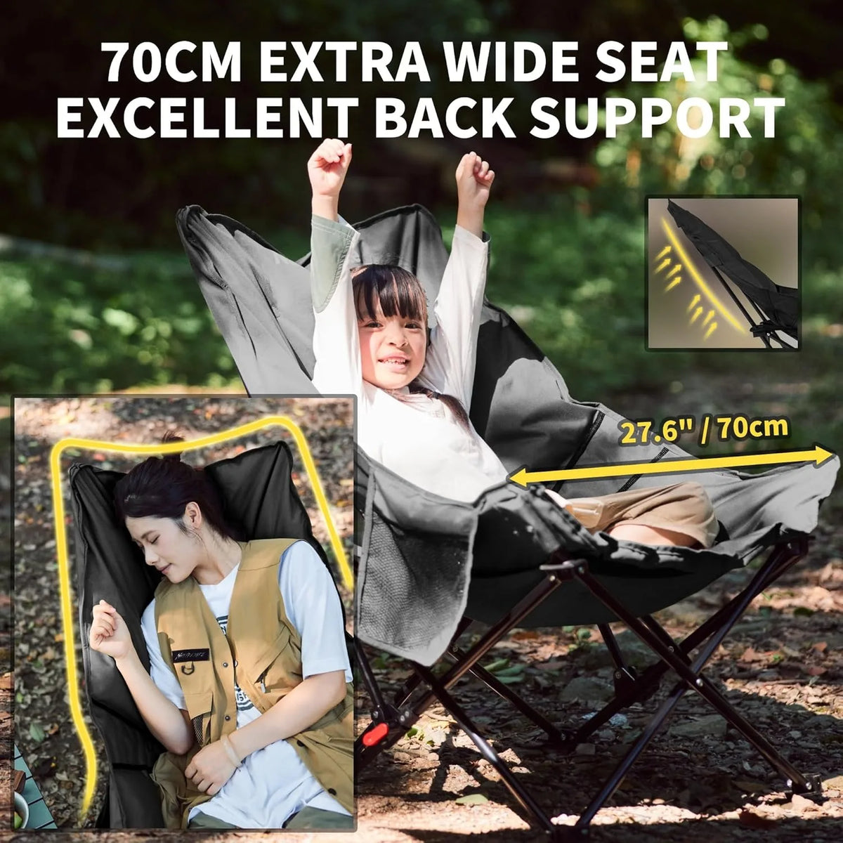 Naturehike Sea Star Recliner Outdoor Folding High Back Moon Chair 2-Position Adjustable Portable Camping Chair for Relaxing Foldable Leisure