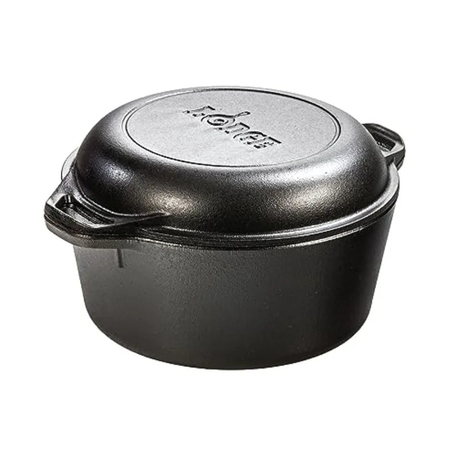 Cast Iron - Pre-Seasoned -in- Cast Iron Cookware - Pot and Skillet Combo - Even Heat Retention - -Safe, Versatile Pot