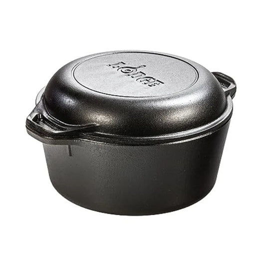 Cast Iron - Pre-Seasoned -in- Cast Iron Cookware - Pot and Skillet Combo - Even Heat Retention - -Safe, Versatile Pot