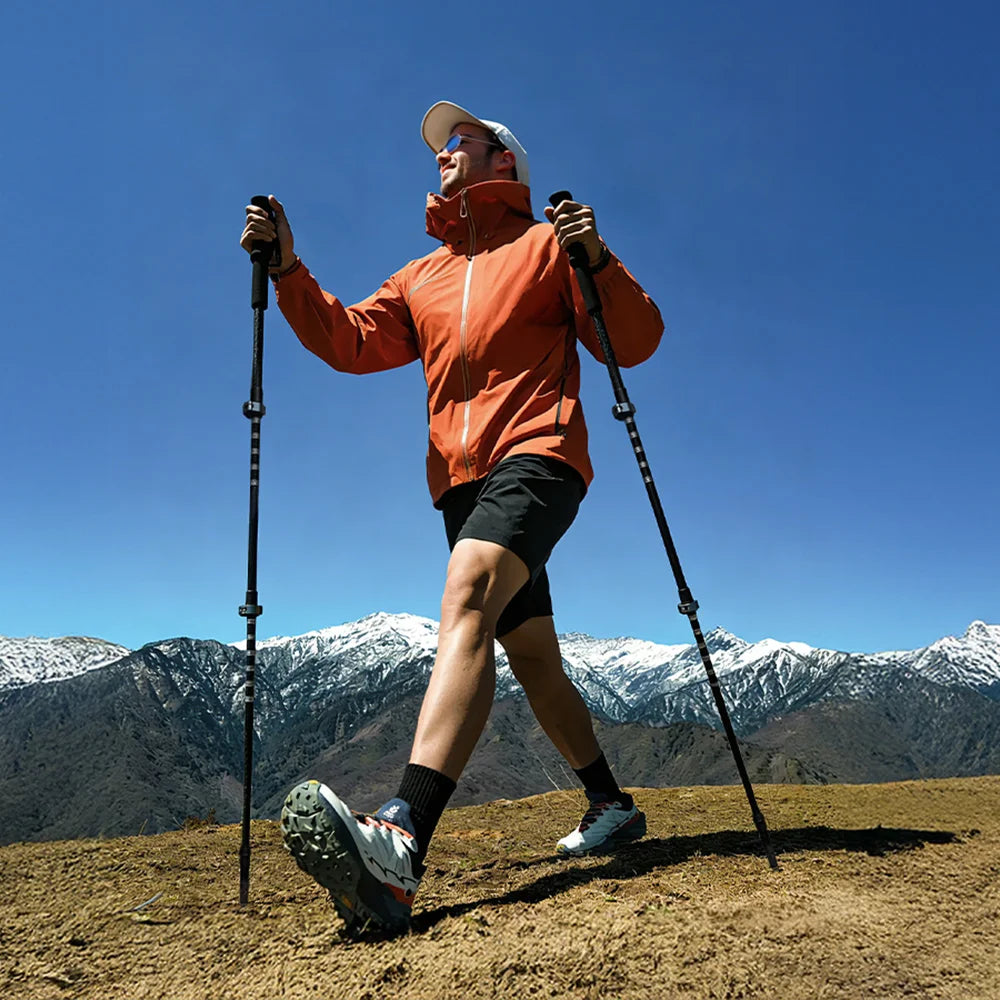 Collapsible Trekking Pole: Lightweight Hiking Stick Adjustable Walking Pole for Backpacking Climbing
