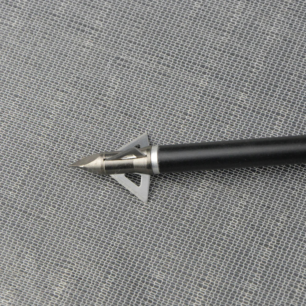 12pcs Stainless Steel 3 Blades Broadheads 100 Grain Arrowheads Archery Hunting Arrow Tips Bow Shooting Target Point Accessories