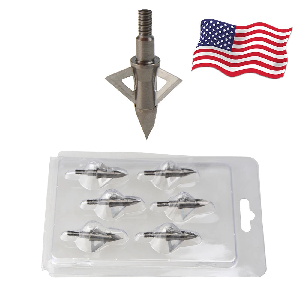 12pcs Stainless Steel 3 Blades Broadheads 100 Grain Arrowheads Archery Hunting Arrow Tips Bow Shooting Target Point Accessories