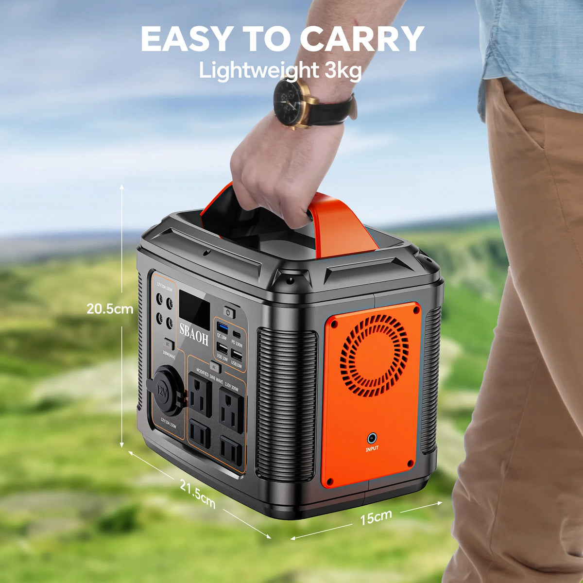 300W Portable Power Station, 296Wh 80000mAh Camping Solar Generator, Emergency Lithium Battery Outages, Black (with Solar Panel)