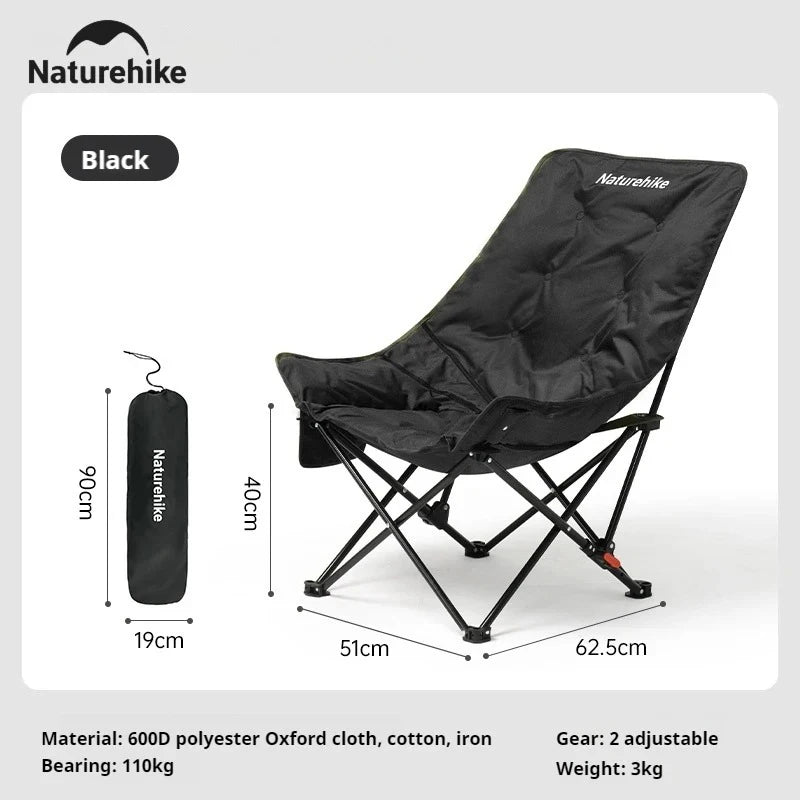 Naturehike Sea Star Recliner Outdoor Folding High Back Moon Chair 2-Position Adjustable Portable Camping Chair for Relaxing Foldable Leisure