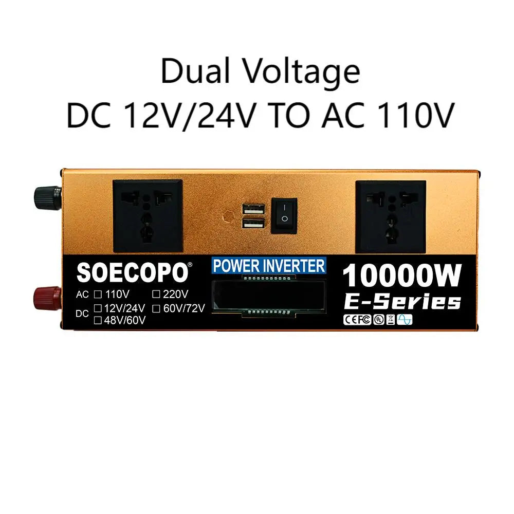 10000W Solar Kit 500W Panel 100A MPPT Controller DC Cable 12V/24V to 220V/110V Inverter for Camping Emergency CE Certified