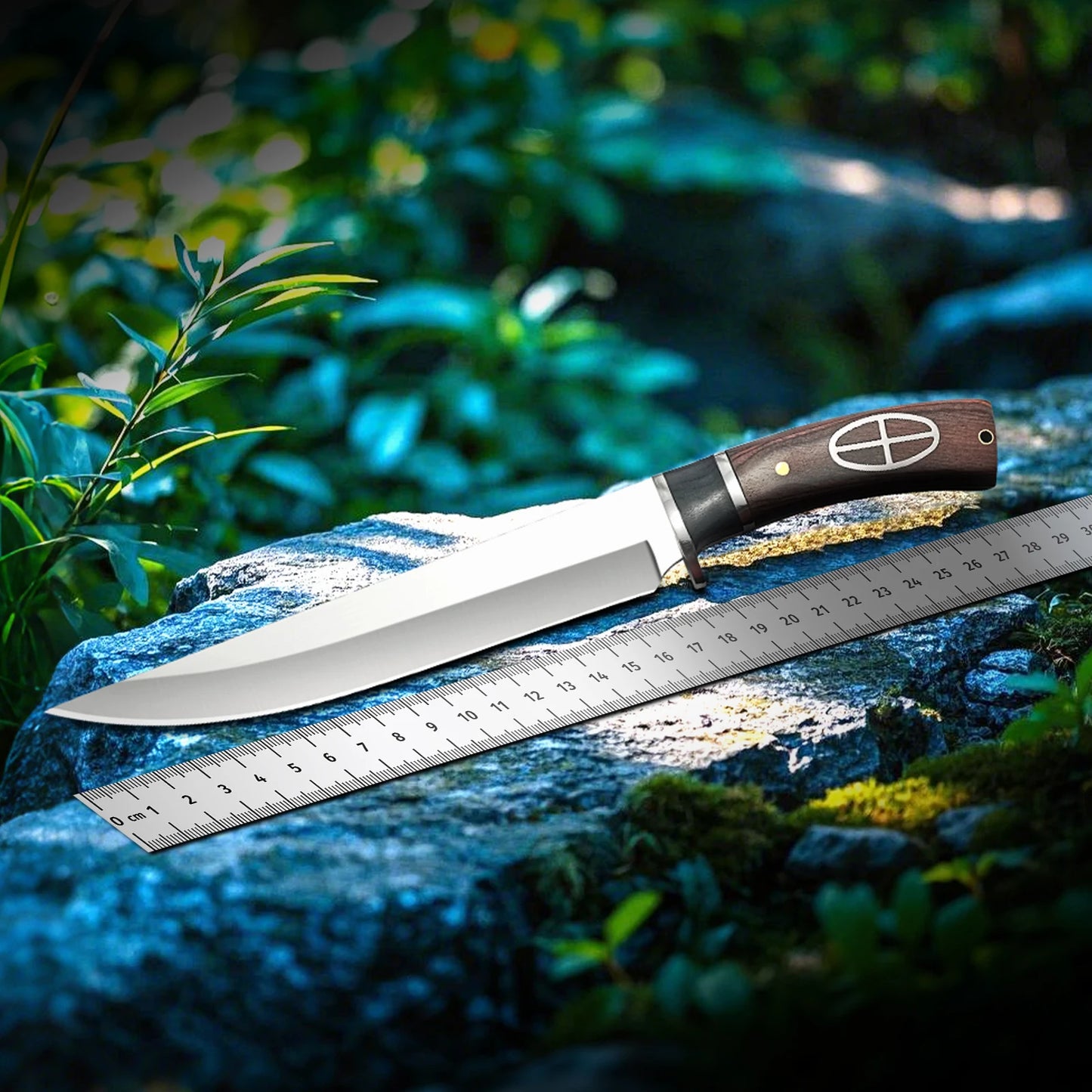 Outdoor Portable Straight Knife with Wooden Handle, Camping Knife, Stainless Steel Fishing Knife, Hiking Knife, Men's Cutter, Multifunctional Straight Knife, Ideal Gift for Men.