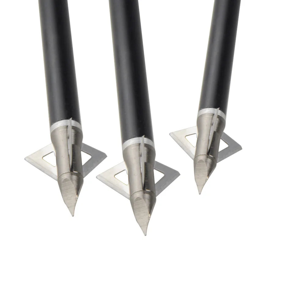 12pcs Stainless Steel 3 Blades Broadheads 100 Grain Arrowheads Archery Hunting Arrow Tips Bow Shooting Target Point Accessories