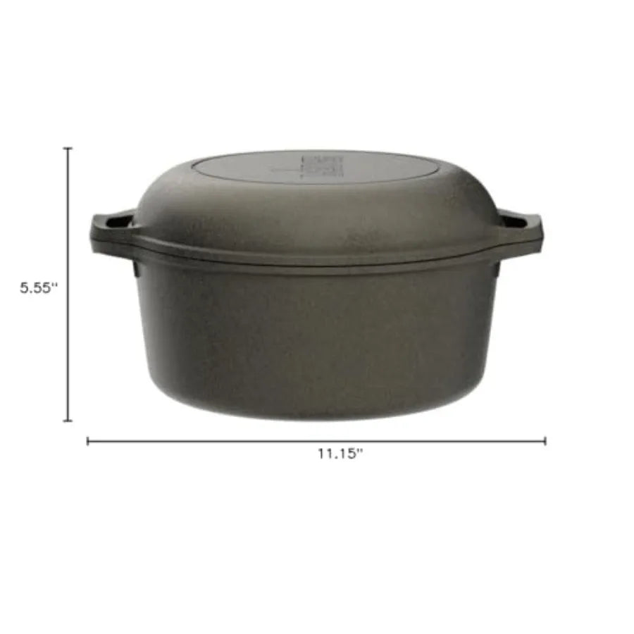 Cast Iron - Pre-Seasoned -in- Cast Iron Cookware - Pot and Skillet Combo - Even Heat Retention - -Safe, Versatile Pot