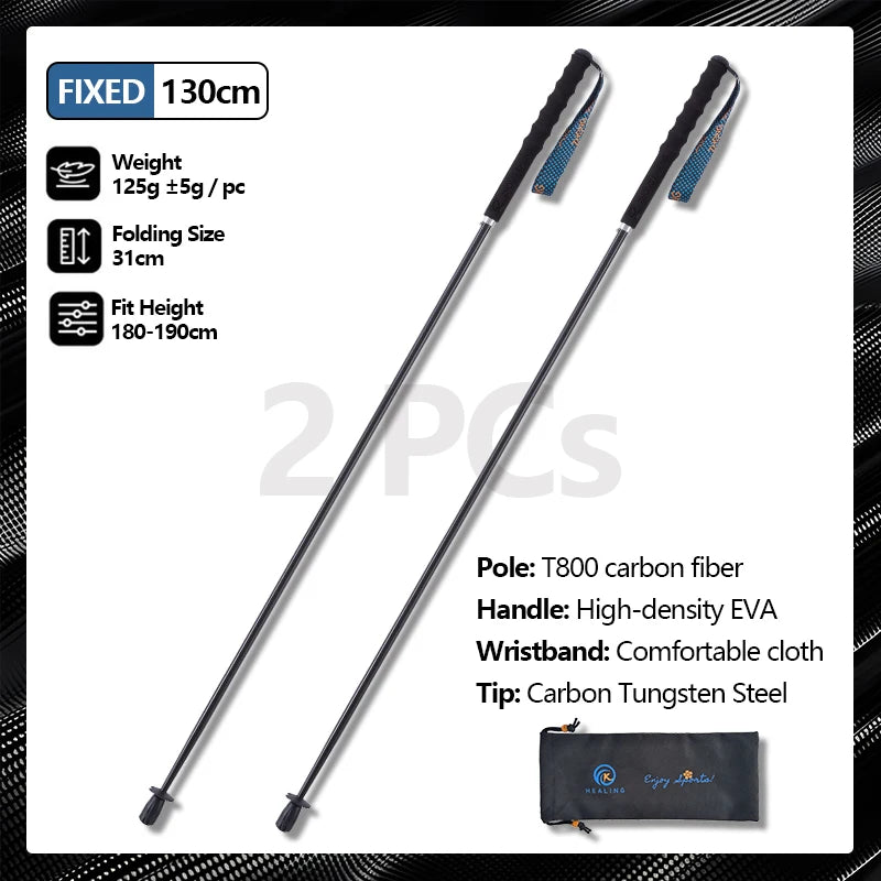 Carbon City Walking Running Sticks Lightweight T800 Carbon Fiber Collapsible Telescopic Pole Hiking Cane Trekking Poles