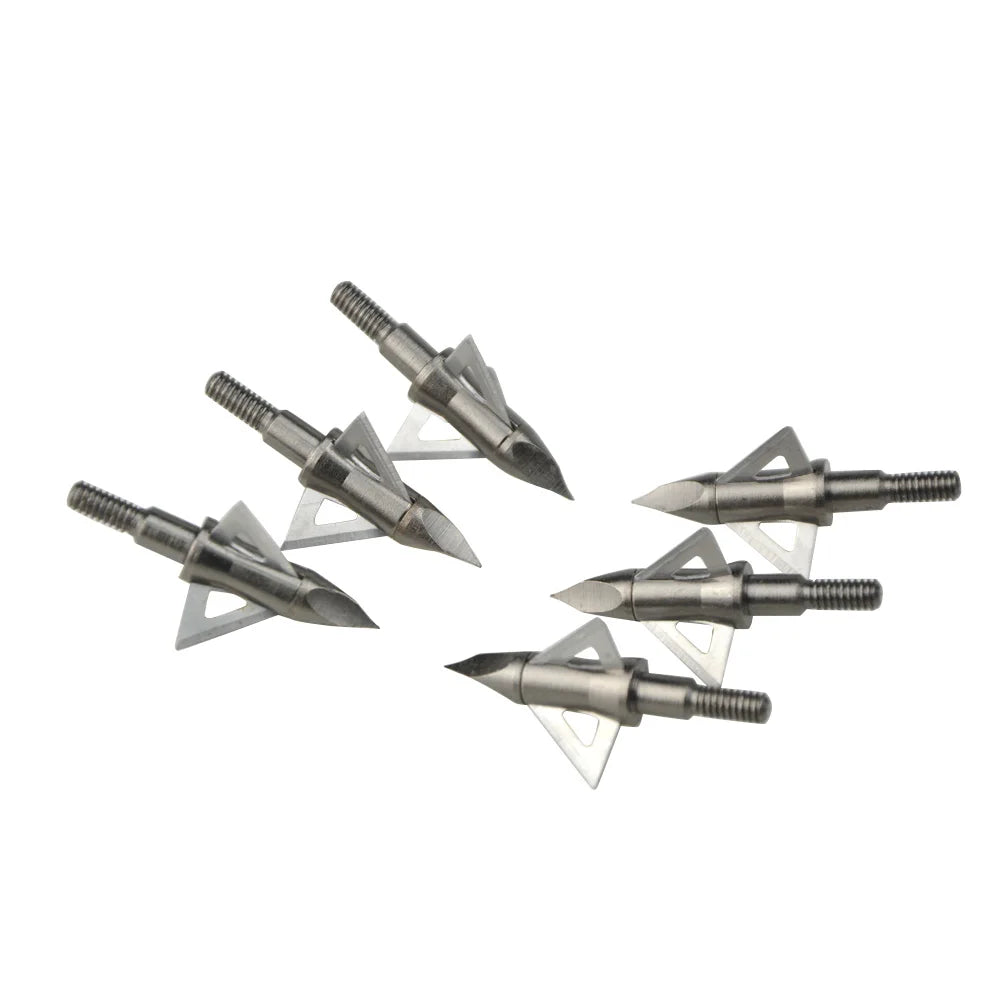 12pcs Stainless Steel 3 Blades Broadheads 100 Grain Arrowheads Archery Hunting Arrow Tips Bow Shooting Target Point Accessories
