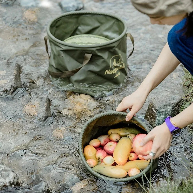 Naturehike Handheld Bucket Outdoor Foldable Waterproof Bucket Portable Multifunctional Travel Camping Fishing Storage Bucket