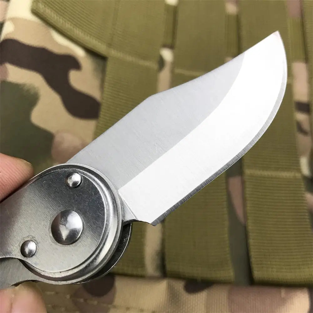 Portable Pocket Folding Knife 5CR13MOV Blade Wood + Stainless Steel Handle Outdoor Hiking Camping Fishing Survival Multi-function Tool